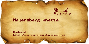 Mayersberg Anetta névjegykártya
